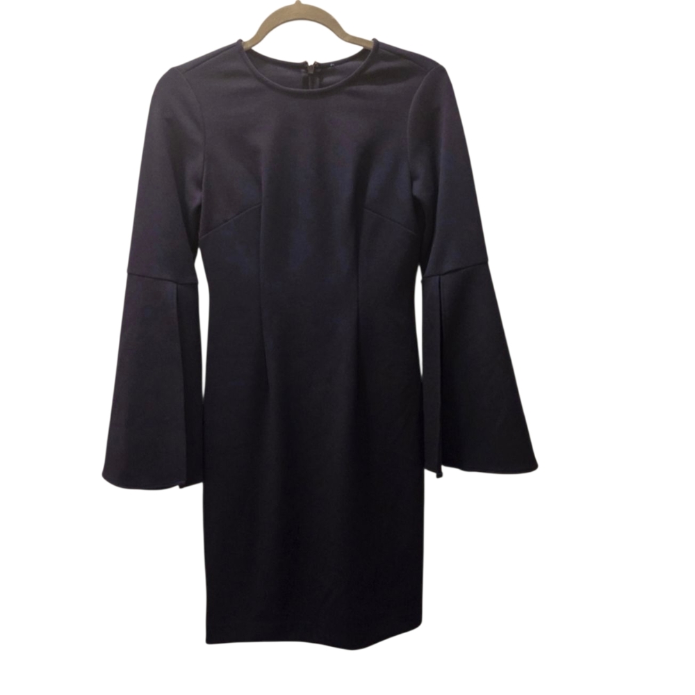 Antonio Melani Women's Navy Blue Dress with Bell Sleeve and Back Zipper - Size 0